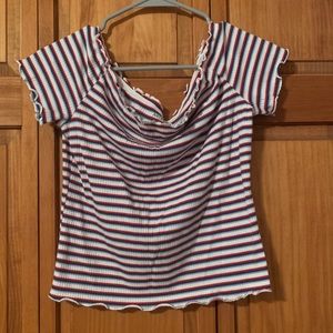 Red, White, Blue, Off Shoulder Top, Arizona